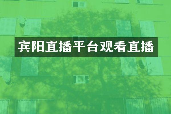宾阳直播平台观看直播