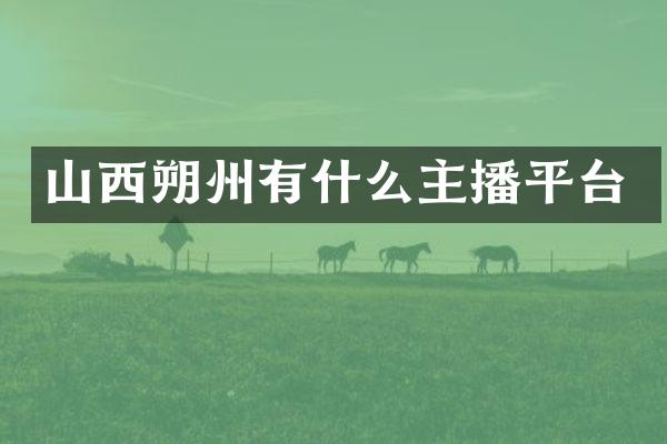 山西朔州有什么主播平台