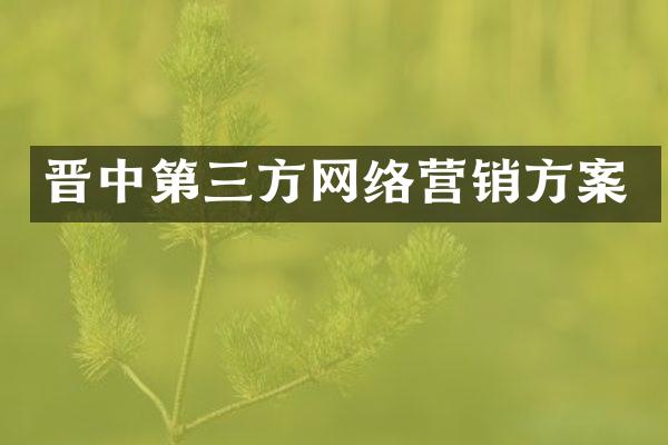 晋中第三方网络营销方案