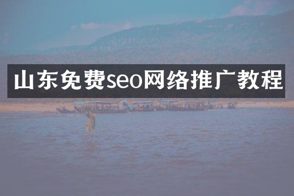 山东免费seo网络推广教程