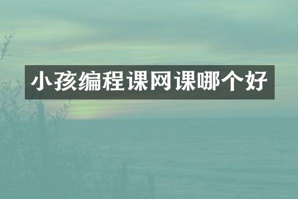 小孩编程课网课哪个好
