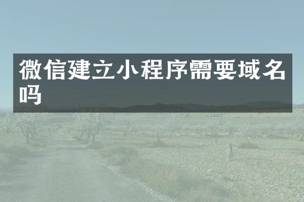 微信建立小程序需要域名吗
