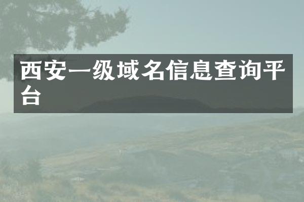 西安一级域名信息查询平台