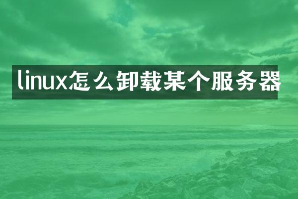 linux怎么卸载某个服务器