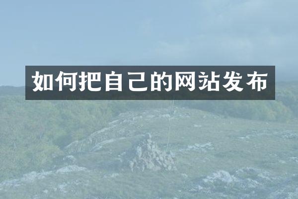 如何把自己的网站发布