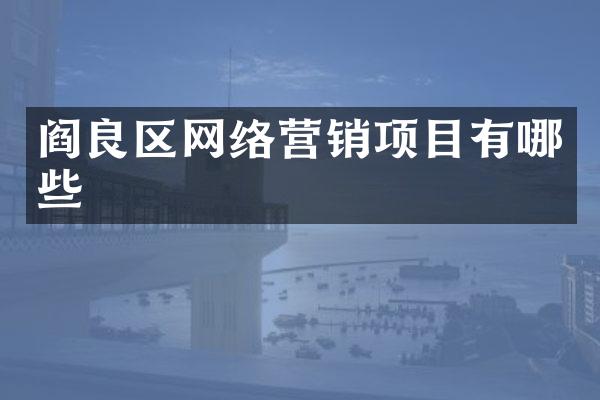 阎良区网络营销项目有哪些