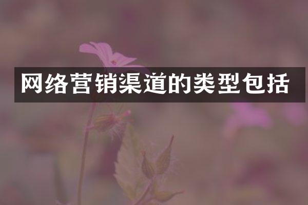 网络营销渠道的类型包括