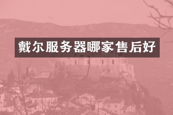 戴尔服务器哪家售后好