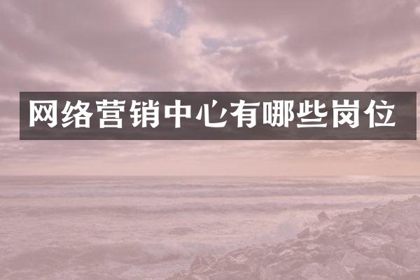 网络营销中心有哪些岗位