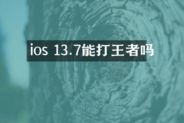 ios 13.7能打王者吗