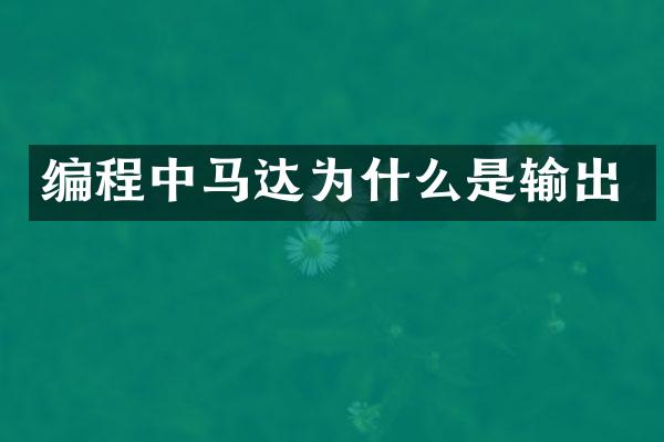 编程中马达为什么是输出