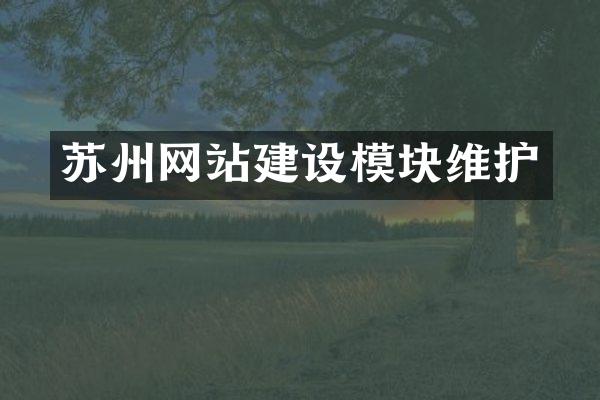 苏州网站建设模块维护