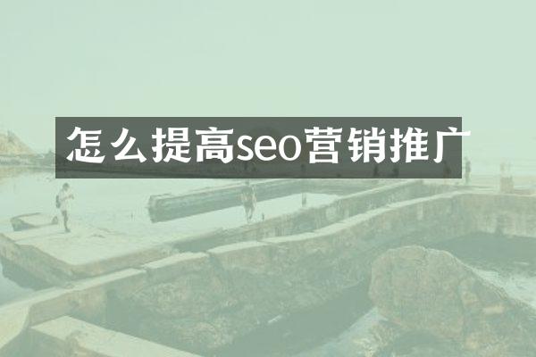 怎么提高seo营销推广