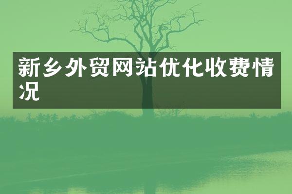新乡外贸网站优化收费情况