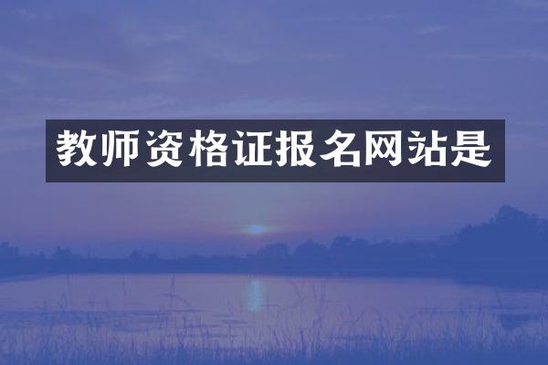 教师资格证报名网站是