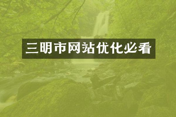 三明市网站优化必看