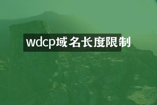 wdcp域名长度限制