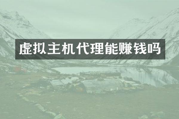 虚拟主机代理能赚钱吗