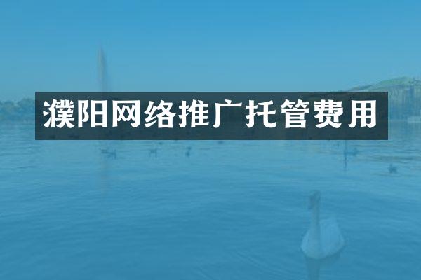 濮阳网络推广托管费用