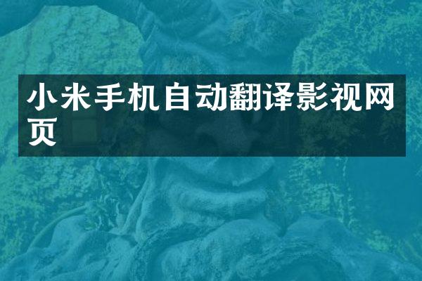 小米手机自动翻译影视网页
