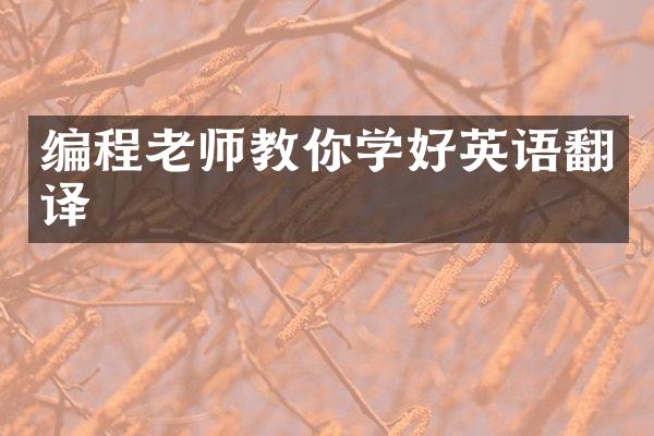 编程老师教你学好英语翻译