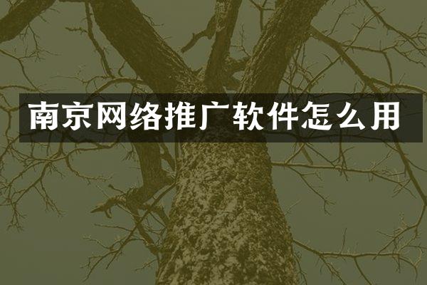 南京网络推广软件怎么用