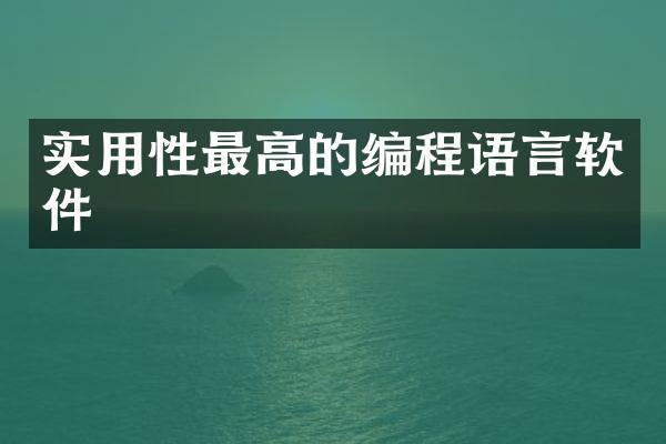 实用性最高的编程语言软件