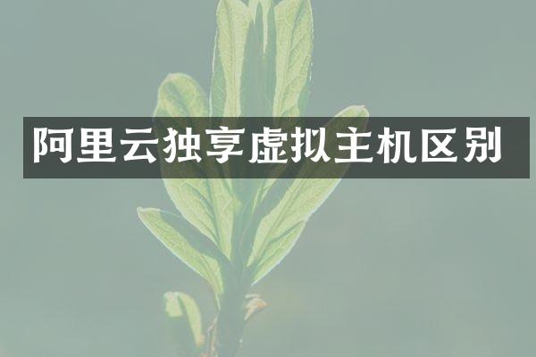 阿里云独享虚拟主机区别
