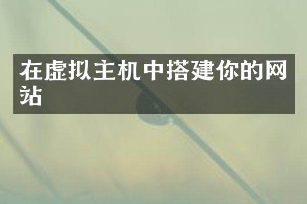 在虚拟主机中搭建你的网站