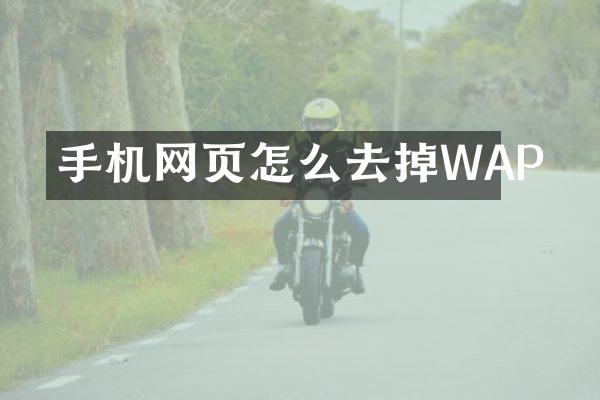 手机网页怎么去掉WAP