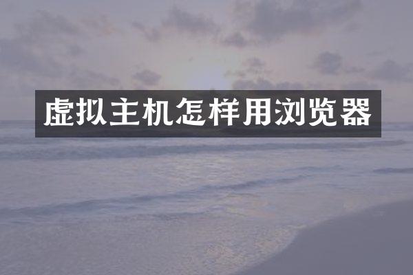 虚拟主机怎样用浏览器
