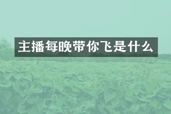主播每晚带你飞是什么