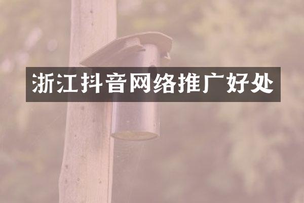 浙江抖音网络推广好处