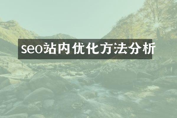 seo站内优化方法分析