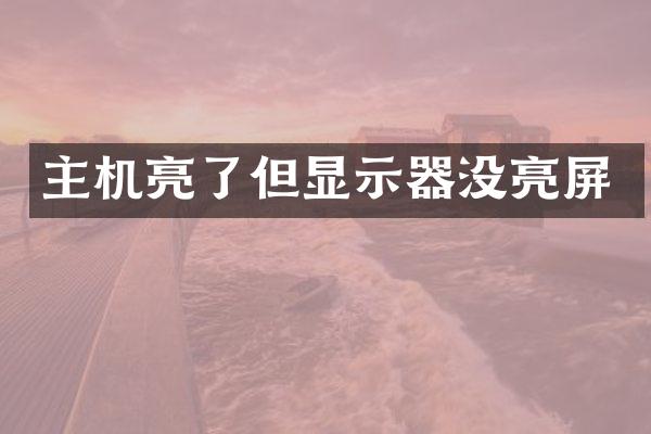 主机亮了但显示器没亮屏