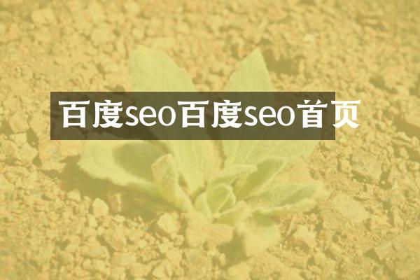 百度seo百度seo首页