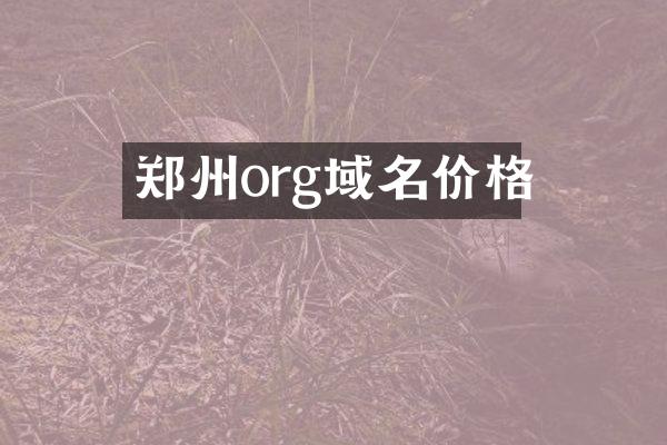 郑州org域名价格