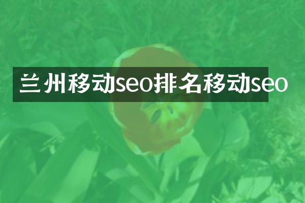 兰州移动seo排名移动seo