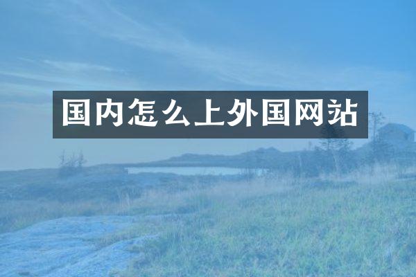 国内怎么上外国网站