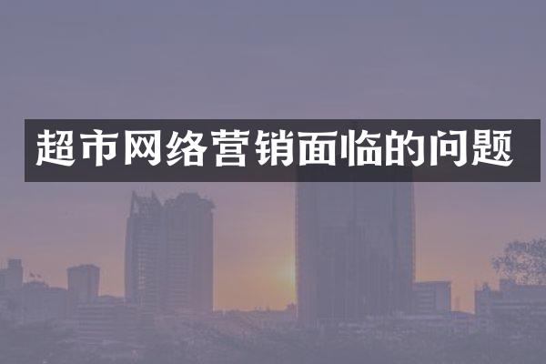 超市网络营销面临的问题