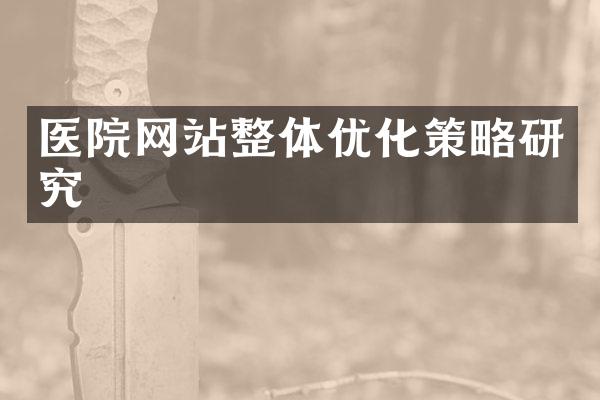 医院网站整体优化策略研究