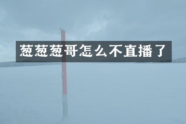葱葱葱哥怎么不直播了