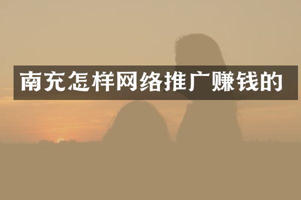 南充怎样网络推广赚钱的