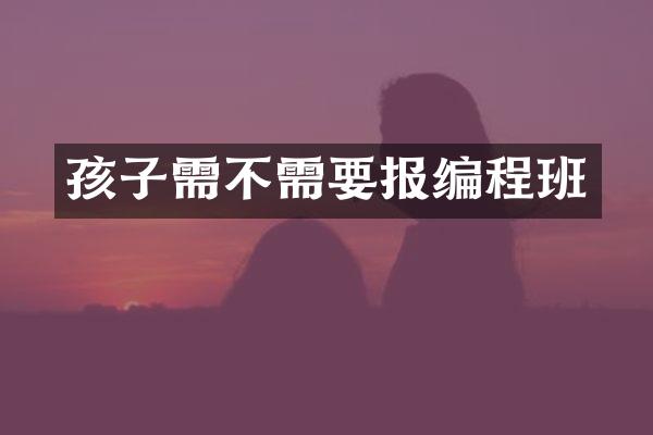 孩子需不需要报编程班