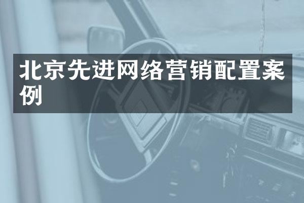 北京先进网络营销配置案例