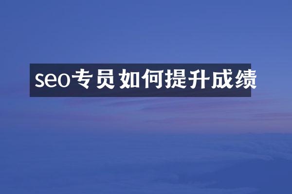 seo专员如何提升成绩