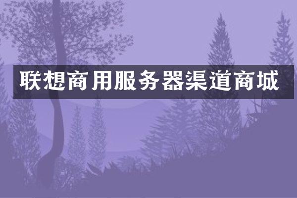 联想商用服务器渠道商城