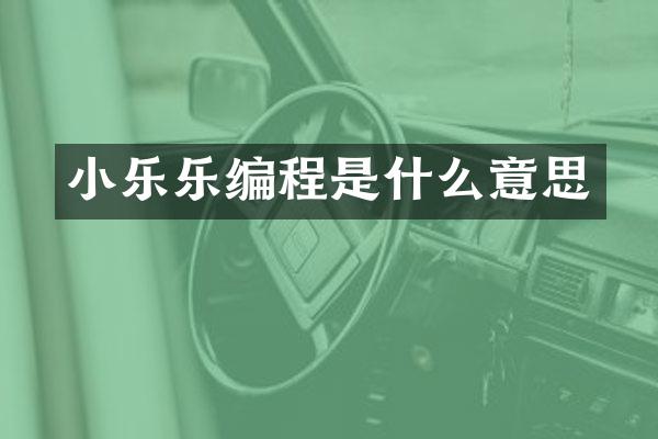 小乐乐编程是什么意思