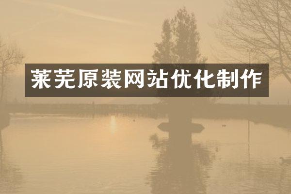 莱芜原装网站优化制作