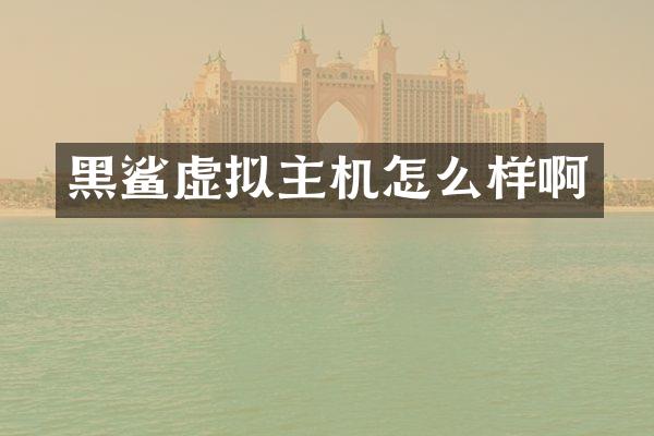 黑鲨虚拟主机怎么样啊